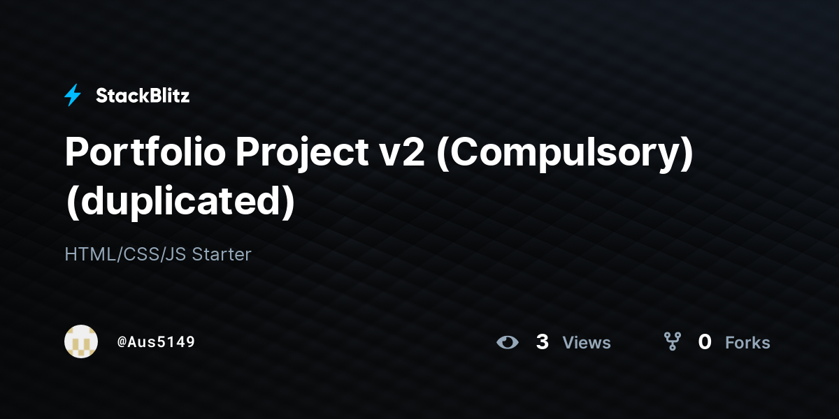 Portfolio Project v2 (Compulsory) (duplicated) - StackBlitz