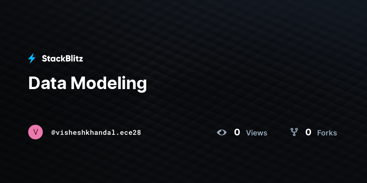 Data Modeling - StackBlitz