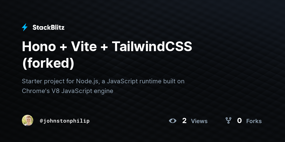 Hono + Vite + TailwindCSS (forked) - StackBlitz