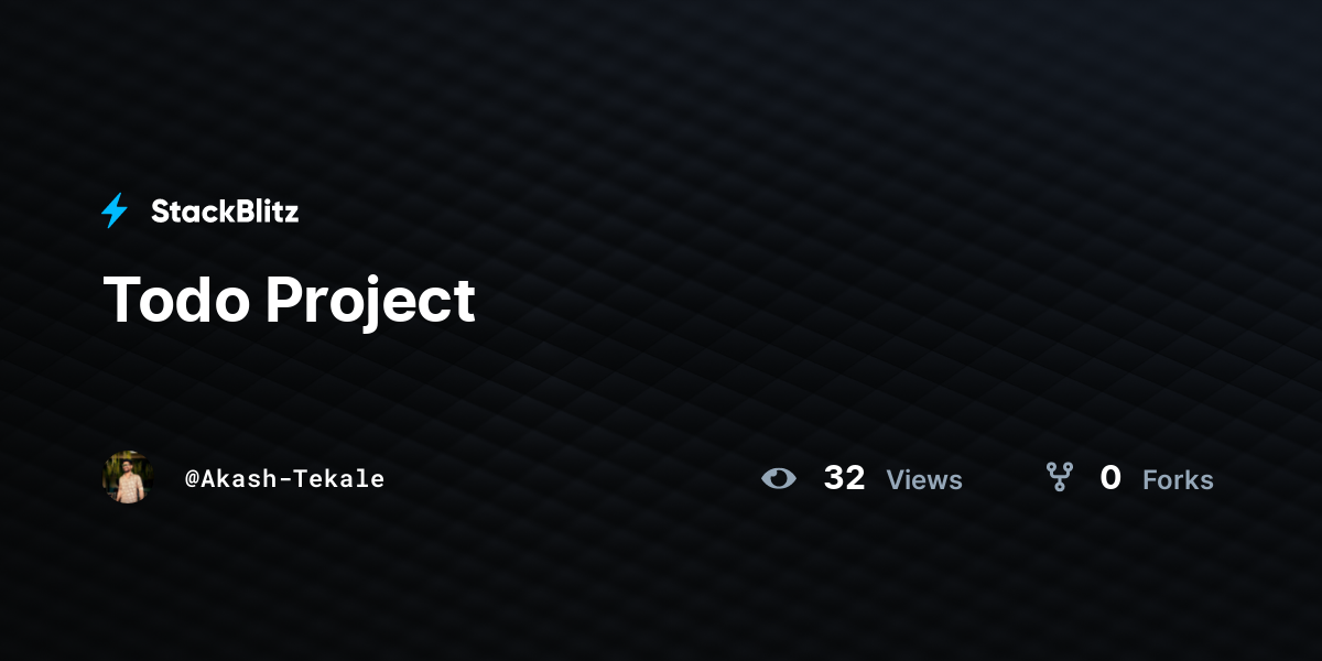 Todo Project - StackBlitz