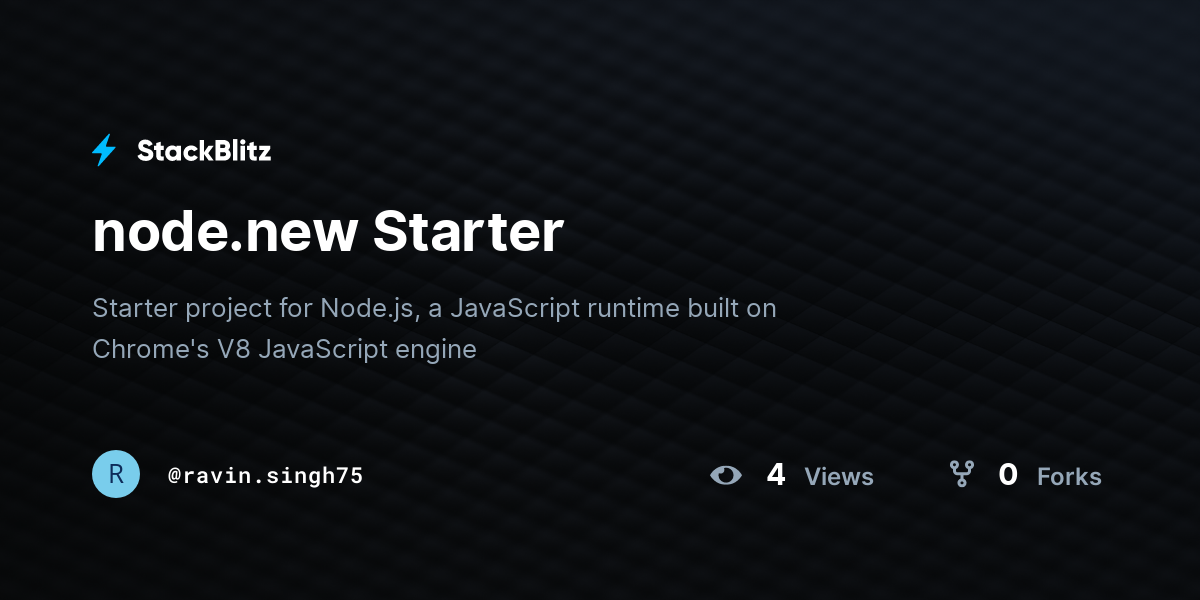 node.new Starter - StackBlitz