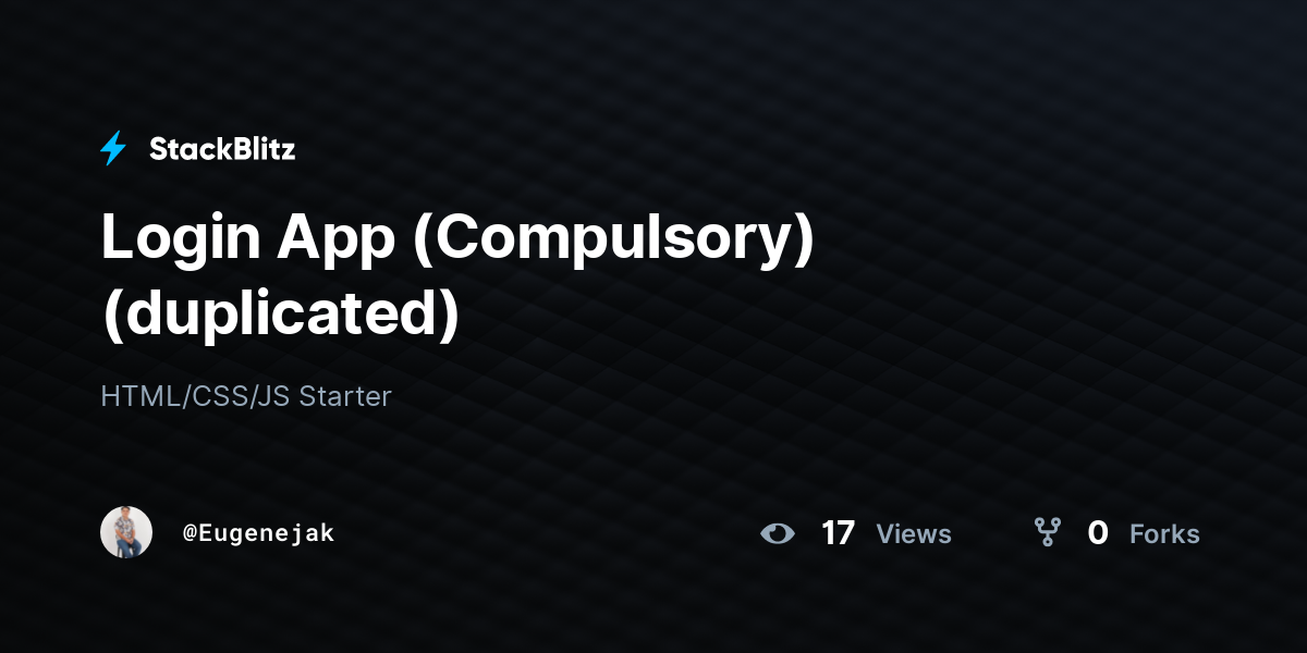 Login App (Compulsory) (duplicated) - StackBlitz