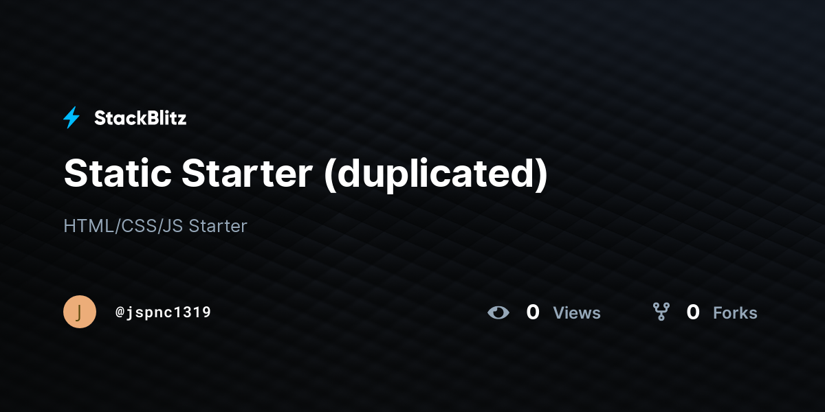 Static Starter (duplicated) - StackBlitz
