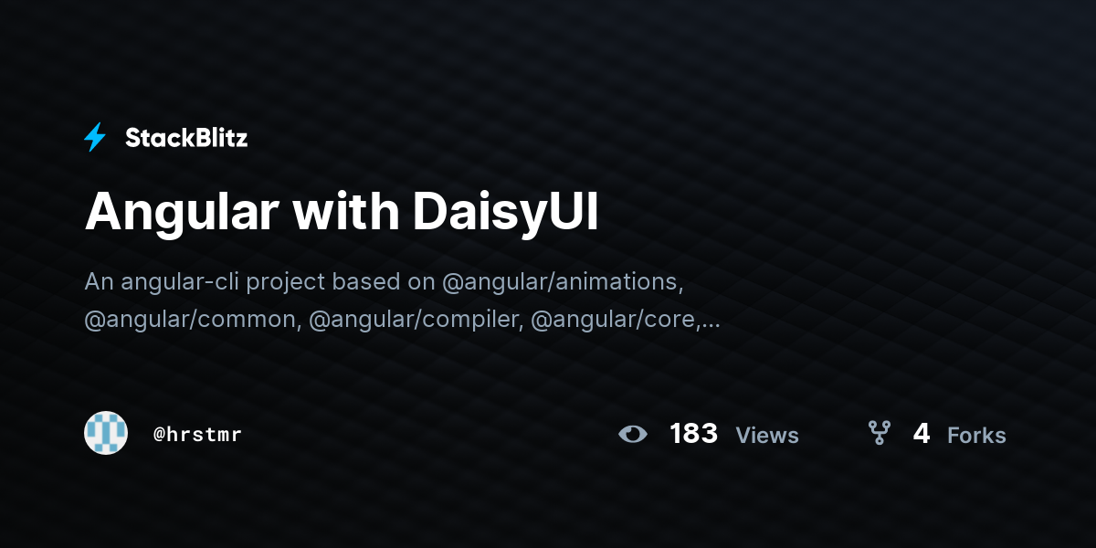 Angular with DaisyUI - StackBlitz