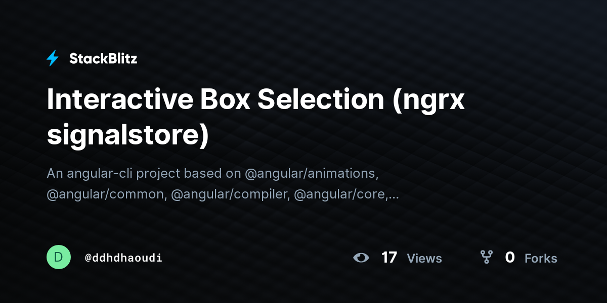 Interactive Box Selection (ngrx signalstore) - StackBlitz