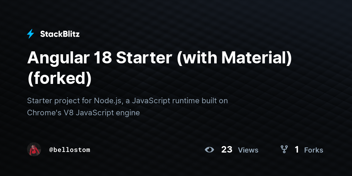 Angular 18 Starter (with Material) (forked) - StackBlitz
