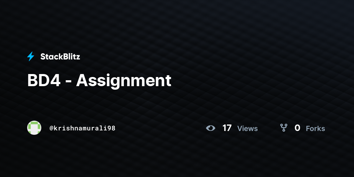 BD4 - Assignment - StackBlitz