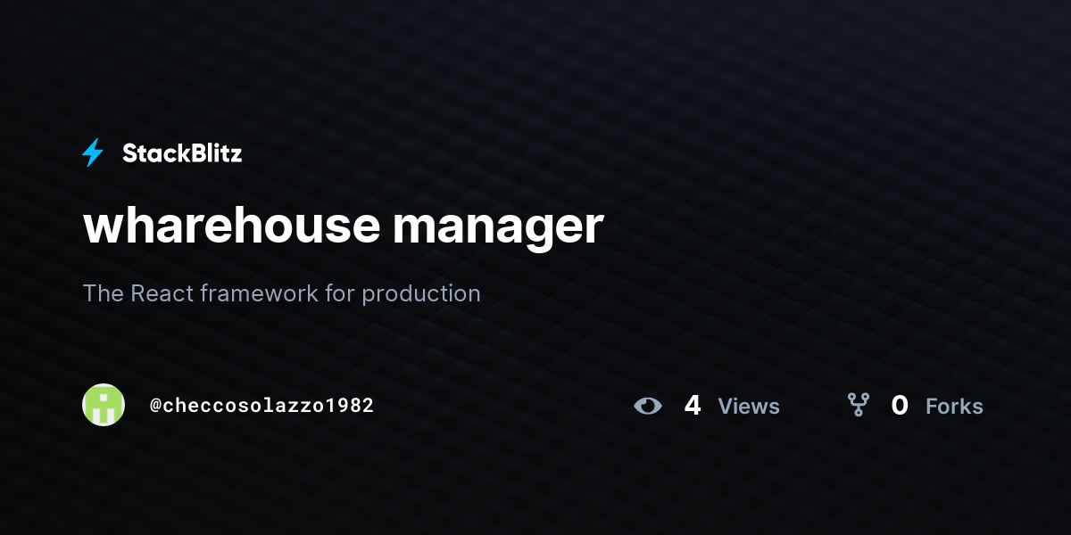 wharehouse manager - StackBlitz