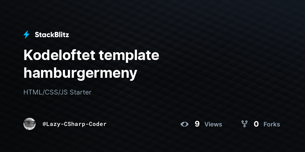Kodeloftet template hamburgermeny - StackBlitz