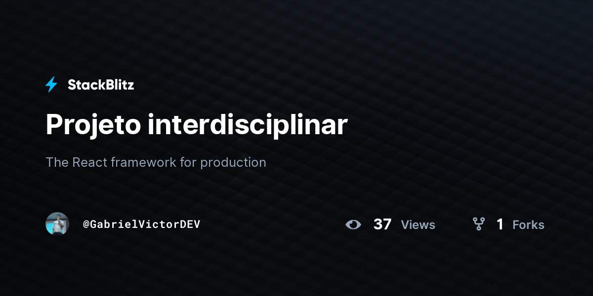 Projeto interdisciplinar - StackBlitz
