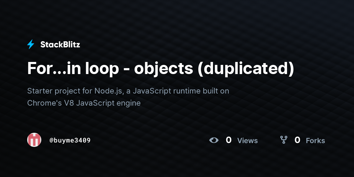 For...in loop - objects (duplicated) - StackBlitz