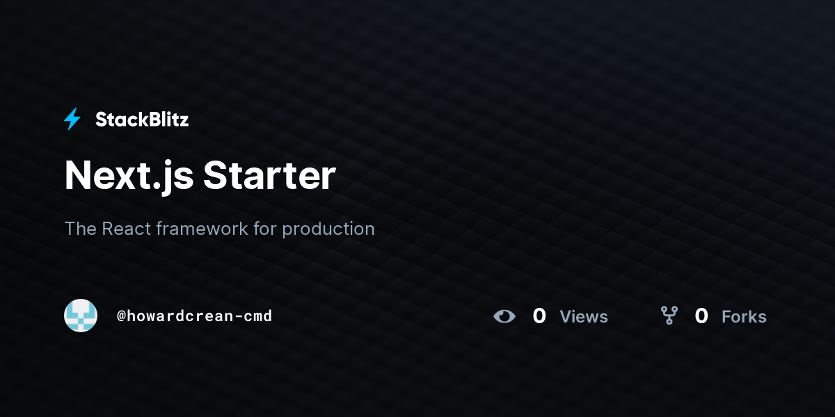 Next.js Starter - StackBlitz