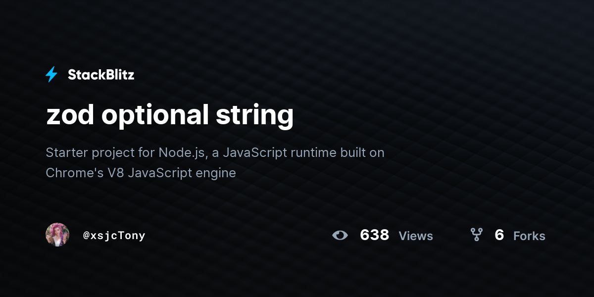 zod optional string - StackBlitz