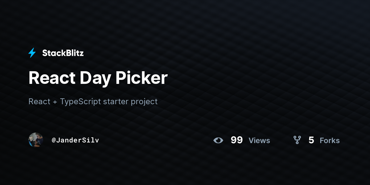 React Day Picker - StackBlitz