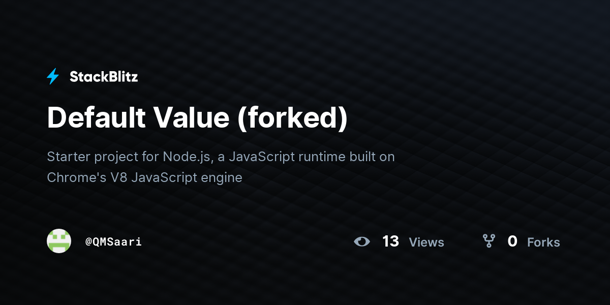 Default Value (forked) - StackBlitz