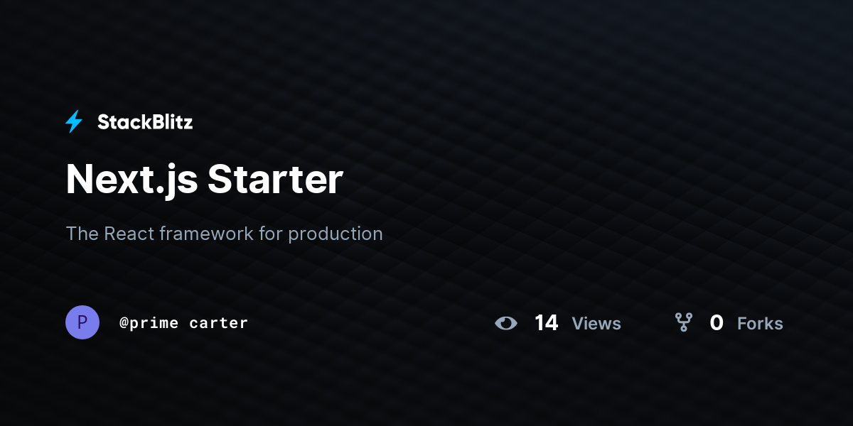 Next.js Starter - StackBlitz