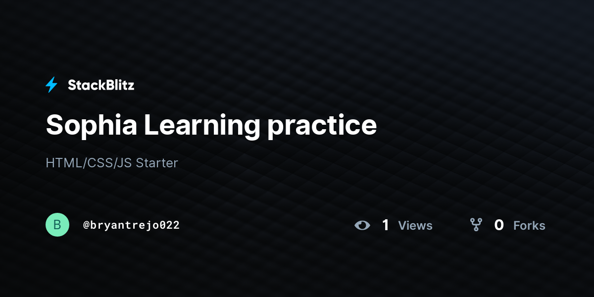 Sophia Learning practice - StackBlitz