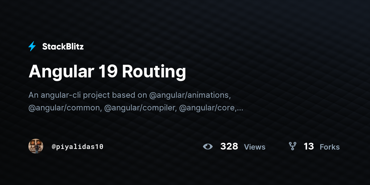 Angular 19 Routing - StackBlitz