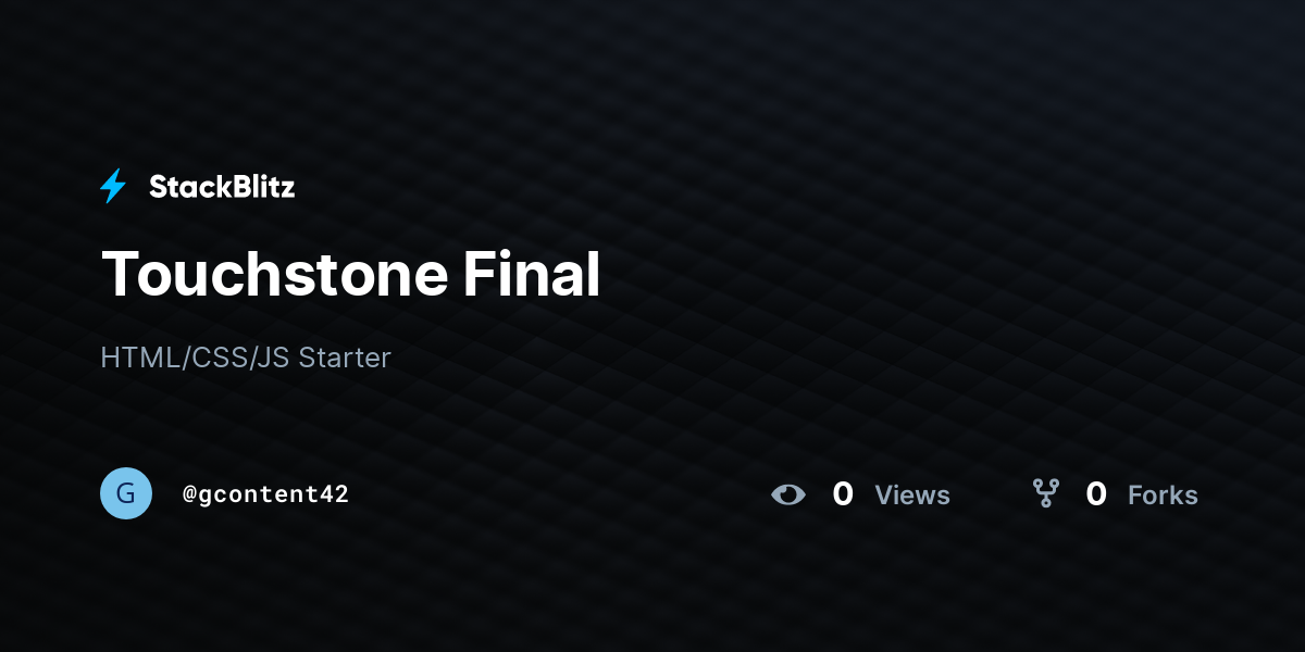 Touchstone Final - StackBlitz