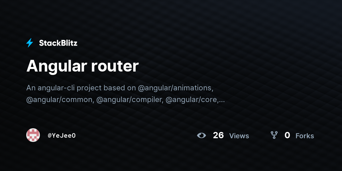 Angular router - StackBlitz