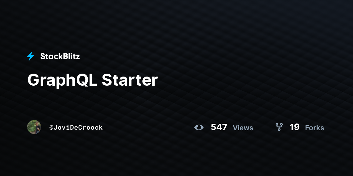 GraphQL Starter - StackBlitz