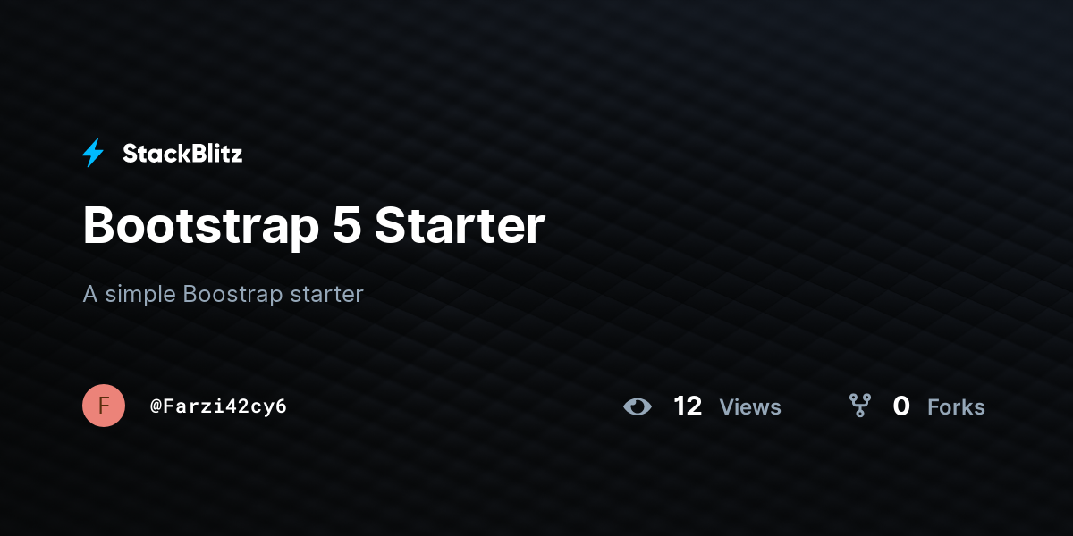 Bootstrap 5 Starter - StackBlitz