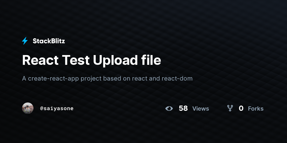 React Test Upload file - StackBlitz