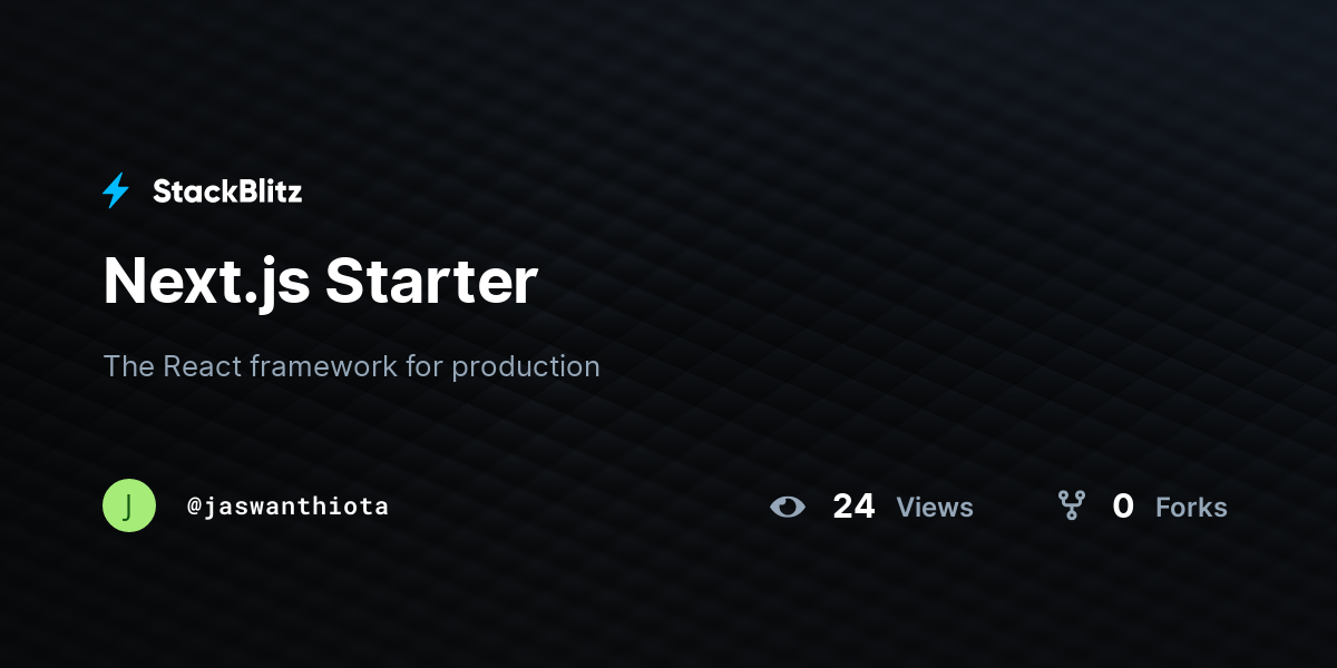 Next.js Starter - StackBlitz