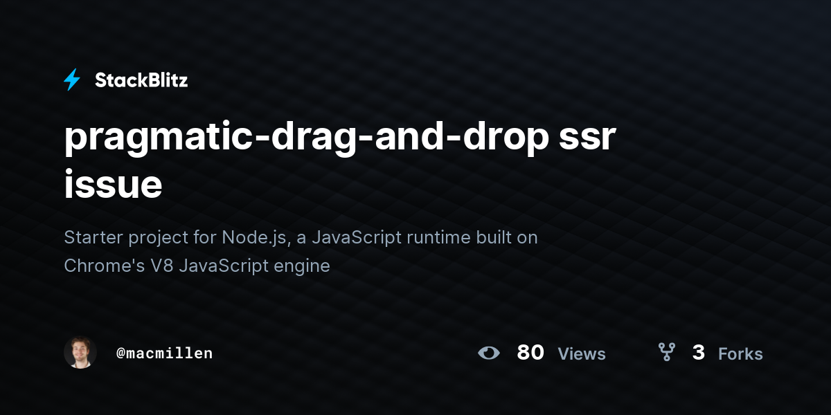 pragmatic-drag-and-drop ssr issue - StackBlitz