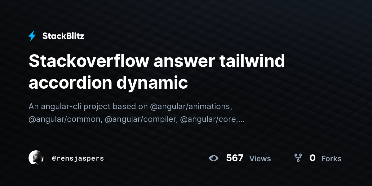 Stackoverflow answer tailwind accordion dynamic - StackBlitz