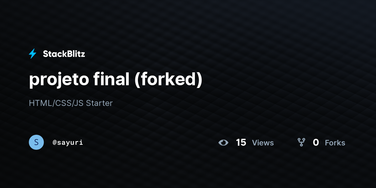 projeto final (forked) - StackBlitz