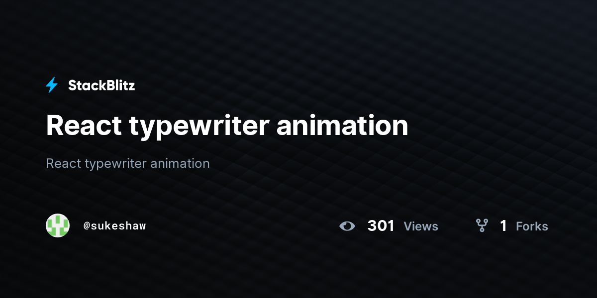 React typewriter animation - StackBlitz