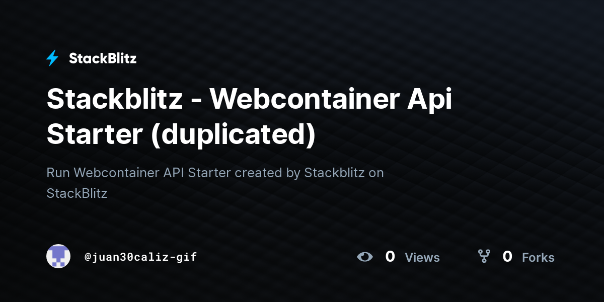 Stackblitz - Webcontainer Api Starter (duplicated) - StackBlitz