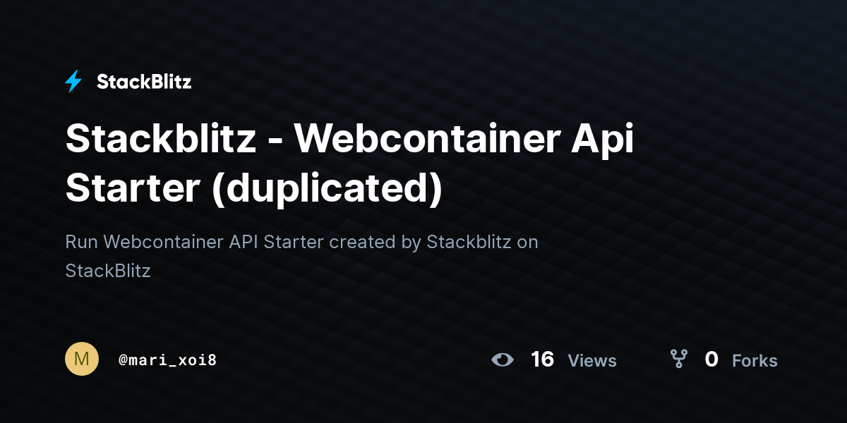 Stackblitz - Webcontainer Api Starter (duplicated) - StackBlitz