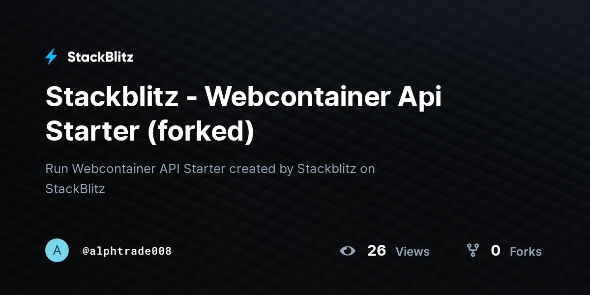 Stackblitz - Webcontainer Api Starter (forked) - StackBlitz