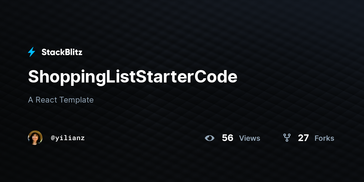 ShoppingListStarterCode - StackBlitz