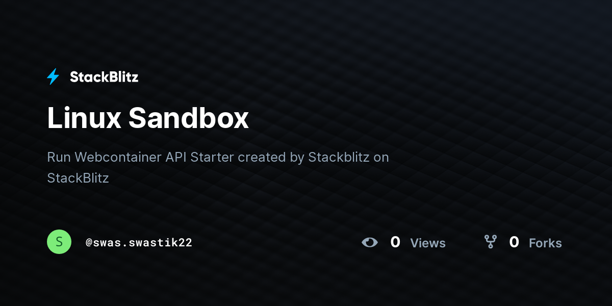 Linux Sandbox - StackBlitz