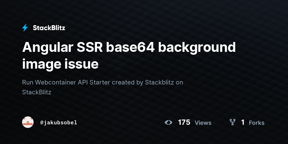 Angular SSR base64 background image issue - StackBlitz