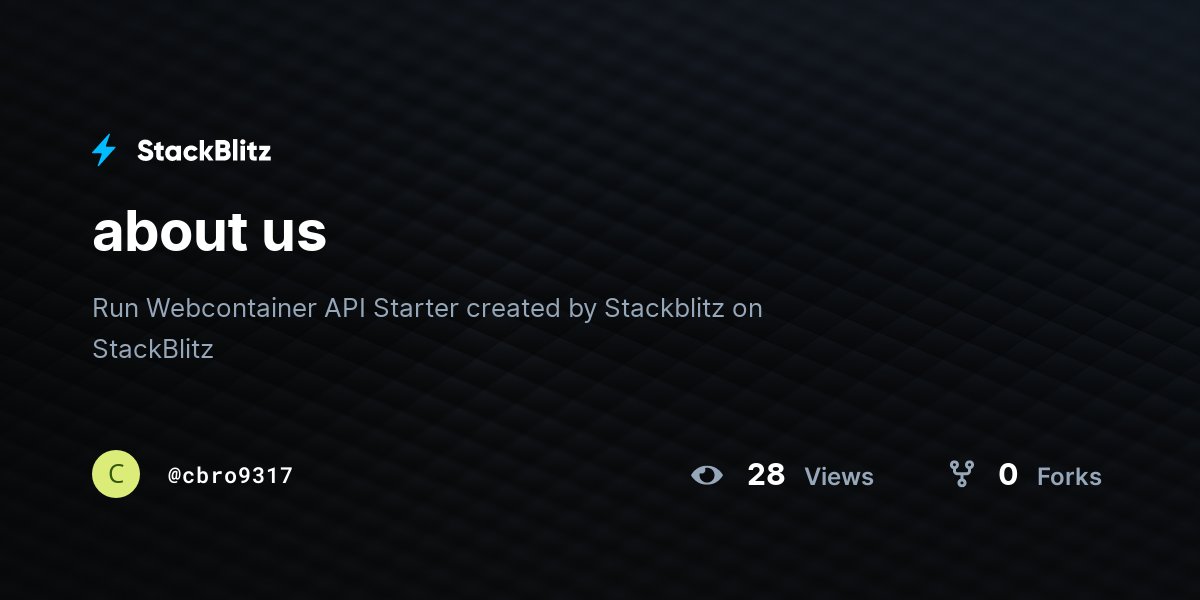 about us - StackBlitz