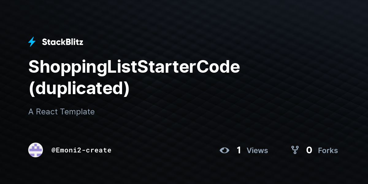 ShoppingListStarterCode (duplicated) - StackBlitz