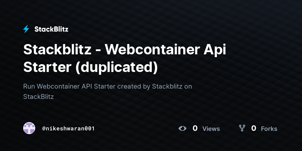 Stackblitz - Webcontainer Api Starter (duplicated) - StackBlitz