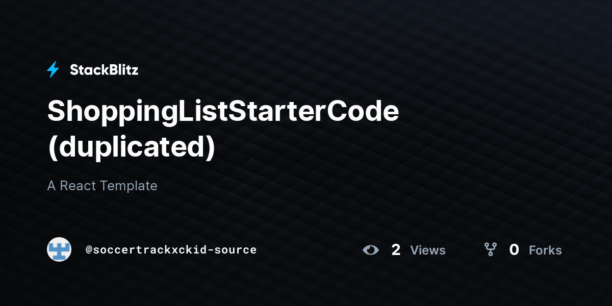 ShoppingListStarterCode (duplicated) - StackBlitz