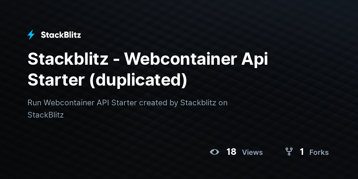 Stackblitz - Webcontainer Api Starter (duplicated) - StackBlitz