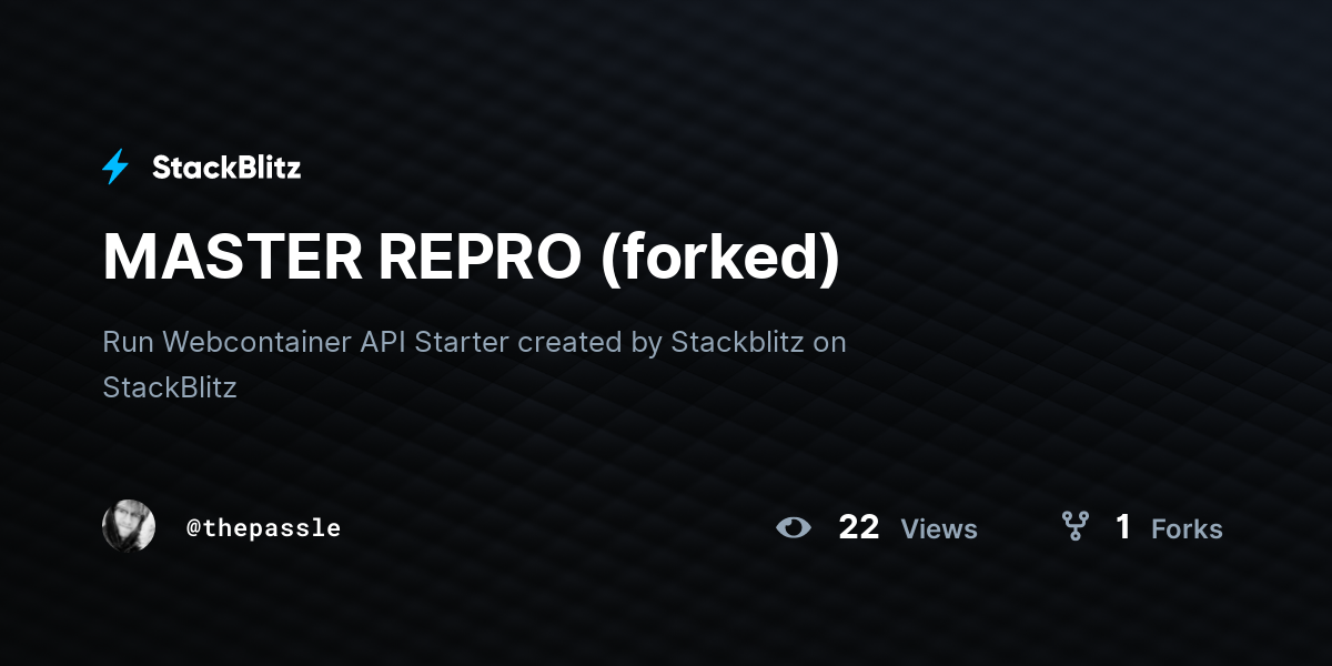 MASTER REPRO (forked) - StackBlitz
