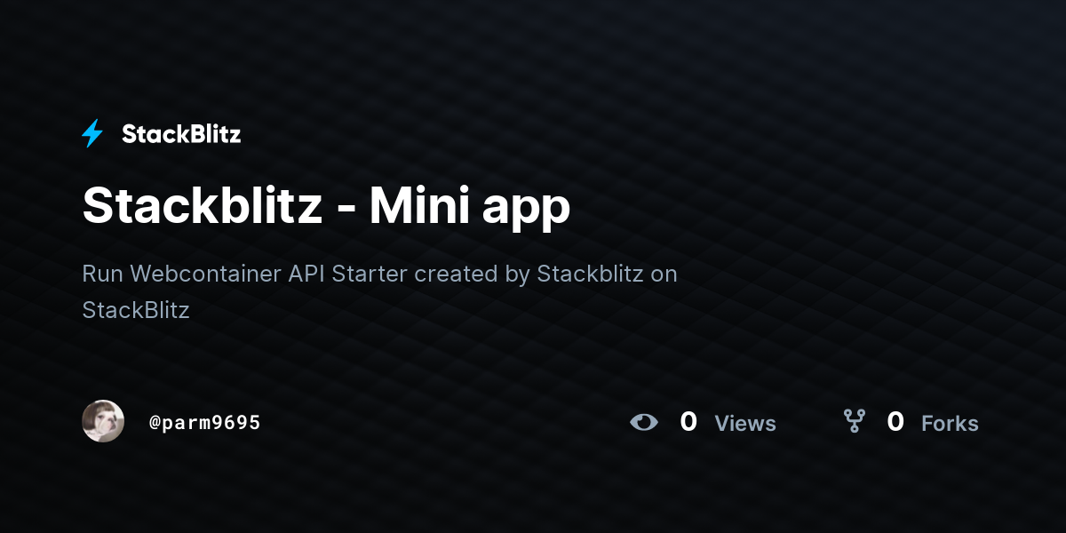 Stackblitz - Mini app - StackBlitz