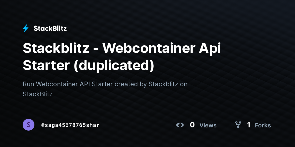 Stackblitz - Webcontainer Api Starter (duplicated) - StackBlitz