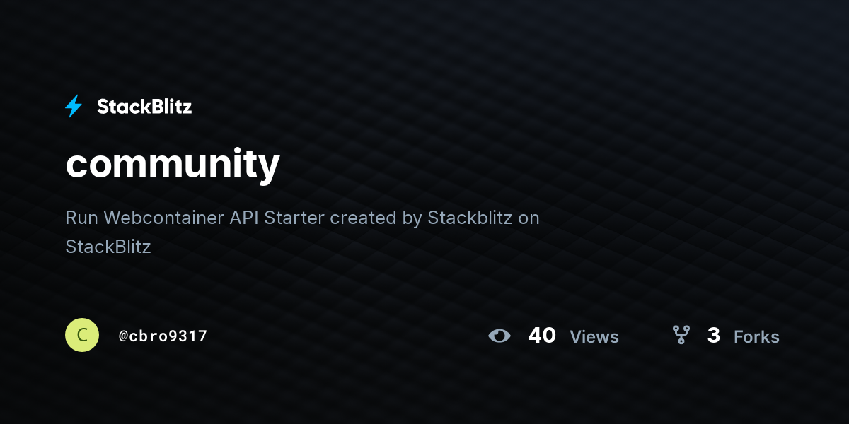 community - StackBlitz