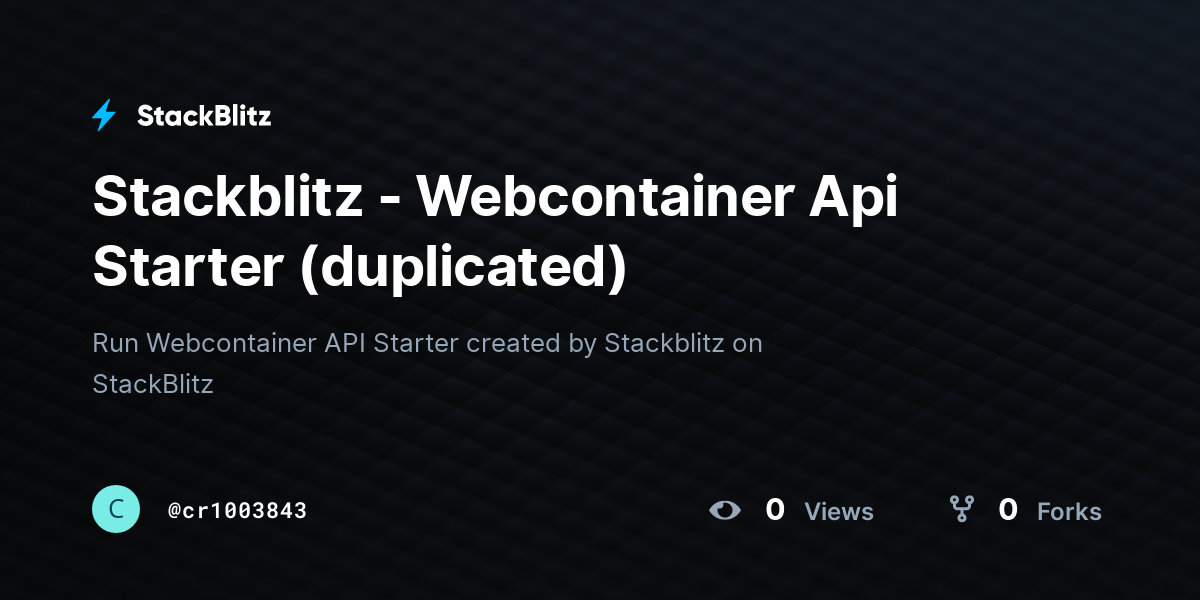 Stackblitz - Webcontainer Api Starter (duplicated) - StackBlitz