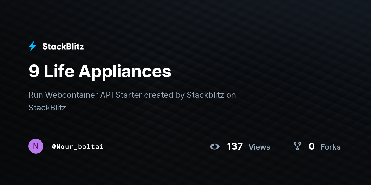 9 Life Appliances - StackBlitz