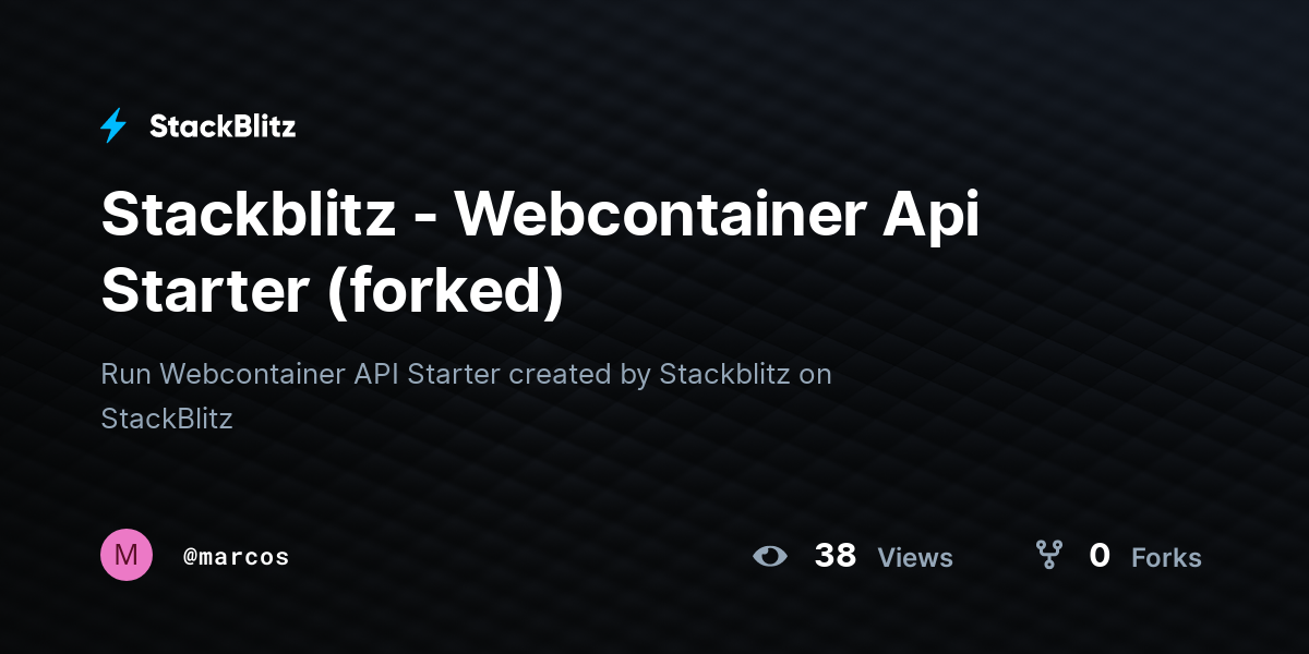 Stackblitz - Webcontainer Api Starter (forked) - StackBlitz